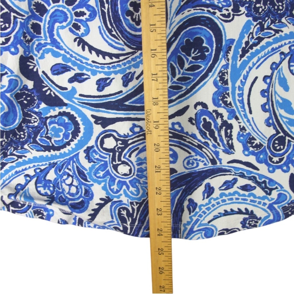 IBKUL UPF 50 Mock Neck Pullover Womens S Blue Paisley Golf Performance 1/4 Zip - Picture 10 of 12